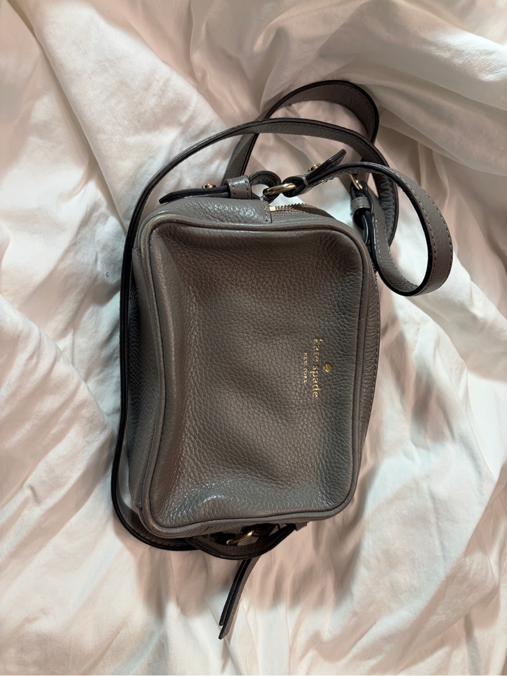 kate spade Pebbled Leather Crossbody Bag in Gray - Picture 1 of 3